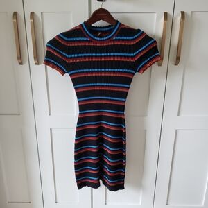 Free People Colorful Striped Mini Dress Womens XS